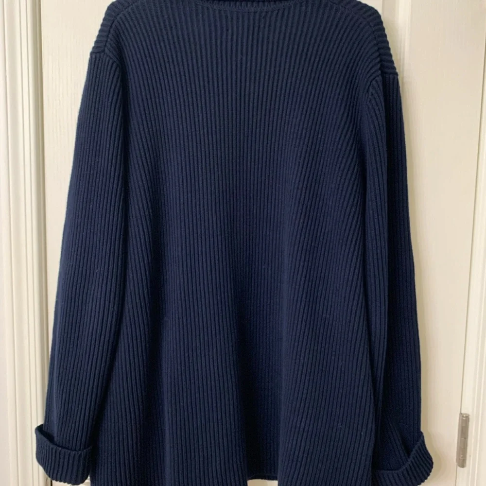 Lauren Ralph Lauren | Navy Blue Knitted Cardigan Sweater Size 2x - Picture 5 of 5
